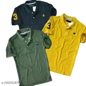 Mens Cotton Blend Casual Regular Fit Half Sleeves Mens Polo Neck T-Shirt|| Men summer t-shirt || Pack Of 3 || Polo t-shirt